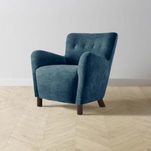 The Perry Chair - Performance Velvet Lagoon