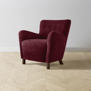The Perry Chair - Performance Velvet Merlot