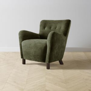 The Perry Chair - Performance Velvet Olive