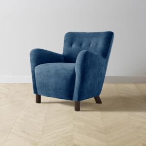 The Perry Chair - Performance Velvet Sapphire