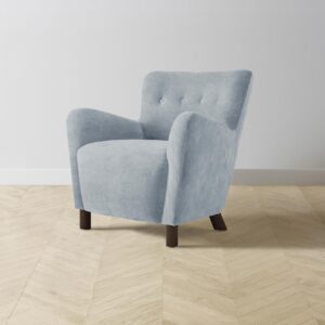 The Perry Chair - Performance Velvet Sky