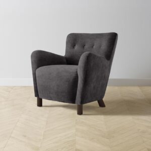 The Perry Chair - Performance Velvet Slate