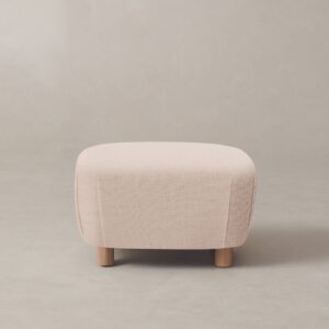 The Perry Ottoman - Heritage Belgian Linen Petal