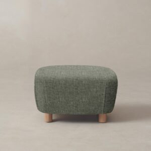 The Perry Ottoman - Heritage Belgian Linen Thyme