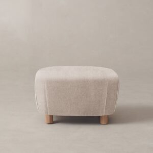 The Perry Ottoman - Deep Pile Mohair Limestone