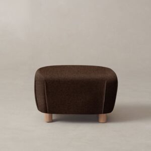 The Perry Ottoman - Italian Brushed Wool Cocoa