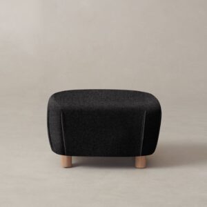 The Perry Ottoman - Italian Brushed Wool Pepper