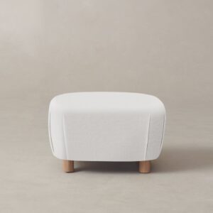 The Perry Ottoman - Italian Brushed Wool Vanilla
