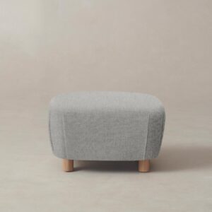 The Perry Ottoman - Merino Heather Grey