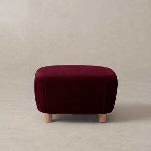 The Perry Ottoman - Mohair Crimson