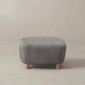 The Perry Ottoman - Nubuck Leather Asphalt