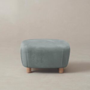 The Perry Ottoman - Nubuck Leather Tide
