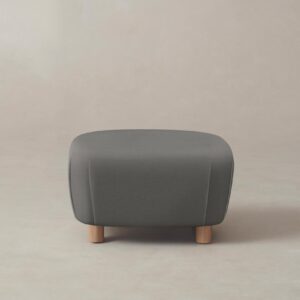 The Perry Ottoman - Pebbled Leather Ash
