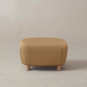 The Perry Ottoman - Pebbled Leather Latte