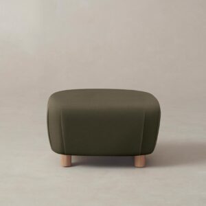 The Perry Ottoman - Pebbled Leather Truffle