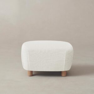 The Perry Ottoman - Performance Linen Weave Flour