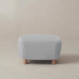 The Perry Ottoman - Performance Linen Weave Cloud
