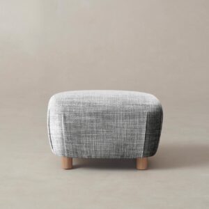 The Perry Ottoman - Performance Textured Tweed Alpine