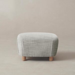 The Perry Ottoman - Performance Textured Tweed Dove