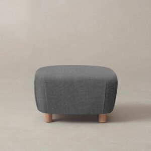The Perry Ottoman - Performance Tweed Smoke