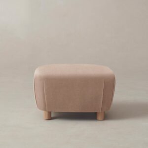 The Perry Ottoman - Performance Velvet Dusty Rose