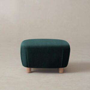 The Perry Ottoman - Performance Velvet Emerald