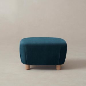 The Perry Ottoman - Performance Velvet Lagoon