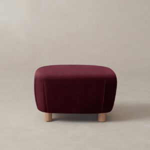 The Perry Ottoman - Performance Velvet Merlot