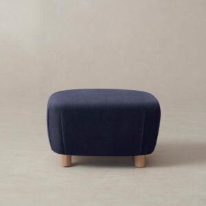 The Perry Ottoman - Performance Velvet Midnight