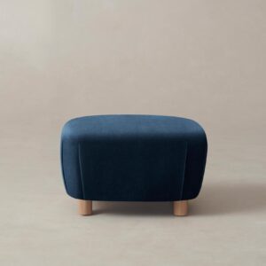 The Perry Ottoman - Performance Velvet Sapphire