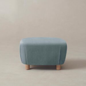 The Perry Ottoman - Performance Velvet Sky