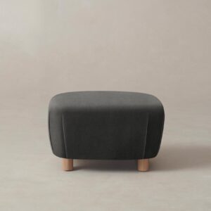 The Perry Ottoman - Performance Velvet Slate