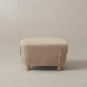 The Perry Ottoman - Performance Velvet Taupe