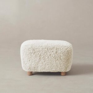 The Perry Ottoman - Shearling Ivory