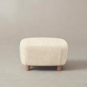 The Perry Ottoman - Tuscan Leather Bisque