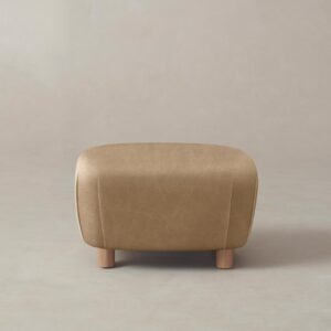 The Perry Ottoman - Tuscan Leather Camel