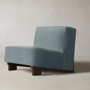 The Remsen Chair - Mohair Slate Blue
