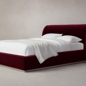 The Smith Bed - Mohair Crimson
