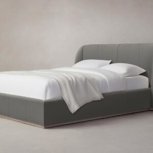 The Smith Bed - Pebbled Leather Ash