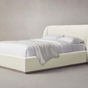 The Smith Bed - Pebbled Leather Swan