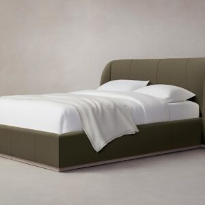 The Smith Bed - Pebbled Leather Truffle