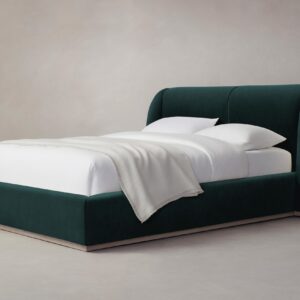 The Smith Bed - Performance Velvet Emerald