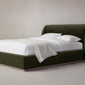 The Smith Bed - Performance Velvet Olive