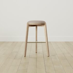 The Stanton Bar & Counter Stool - Nubuck Leather Fawn