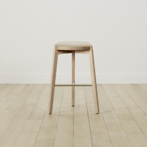 The Stanton Bar & Counter Stool - Pebbled Leather Stone