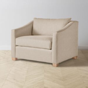 The Sullivan Chair-and-a-Half - Heritage Belgian Linen Husk