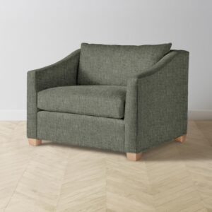 The Sullivan Chair-and-a-Half - Heritage Belgian Linen Thyme