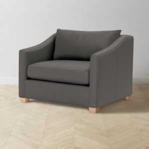 The Sullivan Chair-and-a-Half - Pebbled Leather Ash