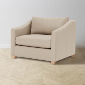 The Sullivan Chair-and-a-Half - Pebbled Leather Stone