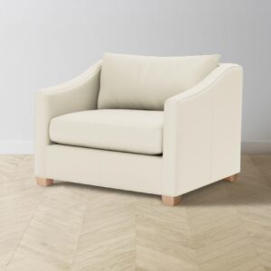 The Sullivan Chair-and-a-Half - Pebbled Leather Swan